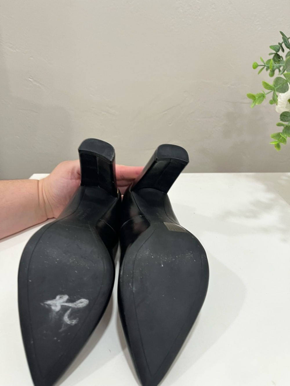 Marc NewYork mElegant Black Pointed-Toe Block Heel Pumps - Picture 5 of 5